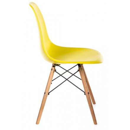 Стул деревянный Eames PC-015 желтый ножки дерево 