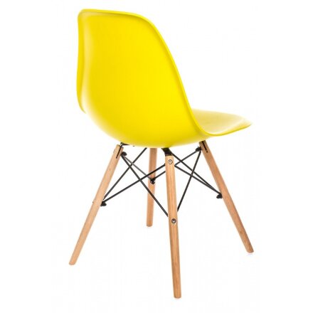 Стул деревянный Eames PC-015 желтый ножки дерево 