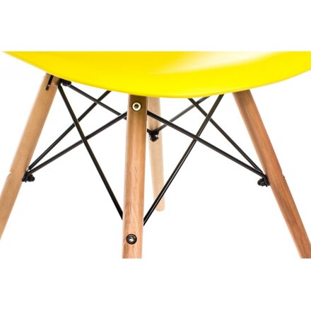 Стул деревянный Eames PC-015 желтый ножки дерево 