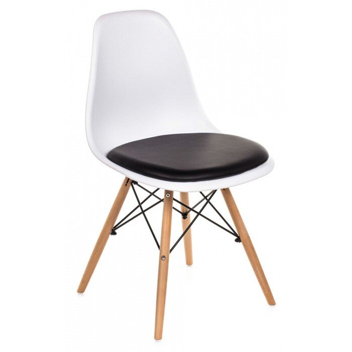 Стул деревянный Eames PC-011 белый / черный Стул деревянный Eames PC-011 белый / черный