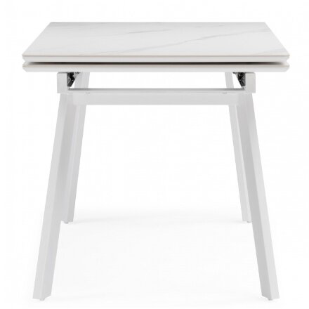 Керамический стол Норман 140 (200) х 80 белый мрамор alpin white / snow white / белый 
