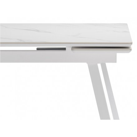 Керамический стол Норман 140 (200) х 80 белый мрамор alpin white / snow white / белый 