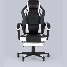 Кресло игровое TopChairs Virage черно-белое