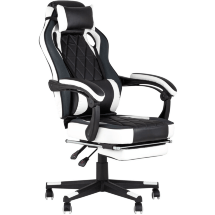 Кресло игровое TopChairs Virage черно-белое