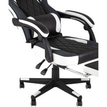 Кресло игровое TopChairs Virage черно-белое