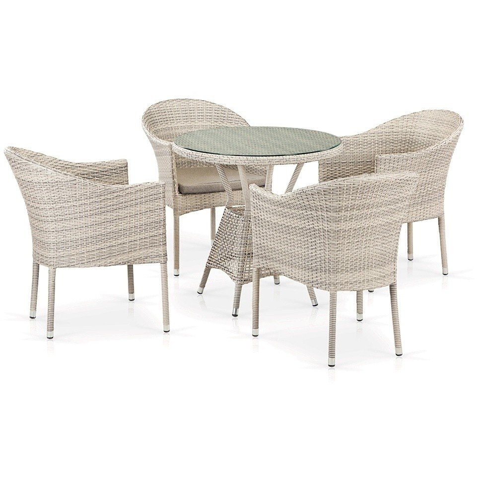 Комплект плетеной мебели T705ANT/Y350-W85 4Pcs Latte 