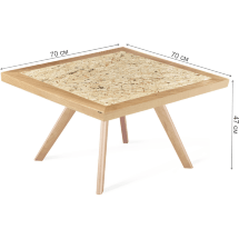 Журнальный стол SHT-S39  70 / 70 дуб / OSB прозрачный лак