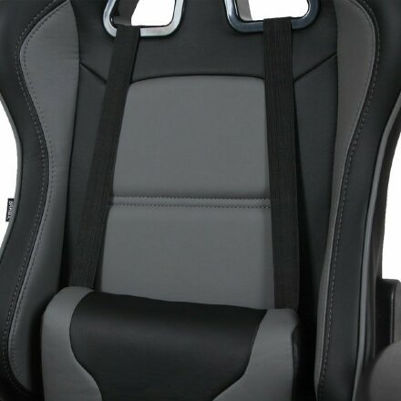 Кресло компьютерное BRABIX &quot;GT Racer GM-100&quot;, две подушки, экокожа, черное/серое, 531926 Серый