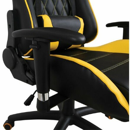 Кресло компьютерное BRABIX &quot;GT Master GM-110&quot;, две подушки, экокожа, черное/желтое, 531927 Желтый