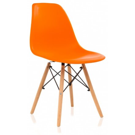 Стул деревянный Eames PC-015 оранжевый 