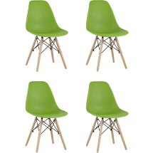 Стул Eames Style DSW зеленый x4 (разборный каркас)