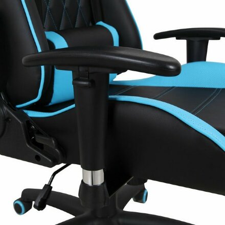 Кресло компьютерное BRABIX &quot;GT Master GM-110&quot;, две подушки, экокожа, черное/голубое, 531928 Голубой