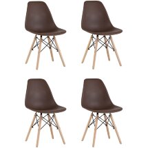 Стул Eames Style DSW коричневый x4 (разборный каркас)