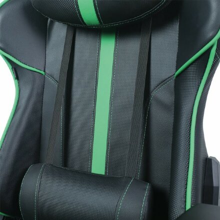 Кресло компьютерное BRABIX &quot;GT Carbon GM-120&quot;, две подушки, экокожа, черное/зеленое, 531929 Зеленый