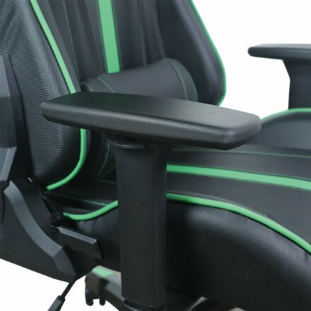 Кресло компьютерное BRABIX &quot;GT Carbon GM-120&quot;, две подушки, экокожа, черное/зеленое, 531929 Зеленый