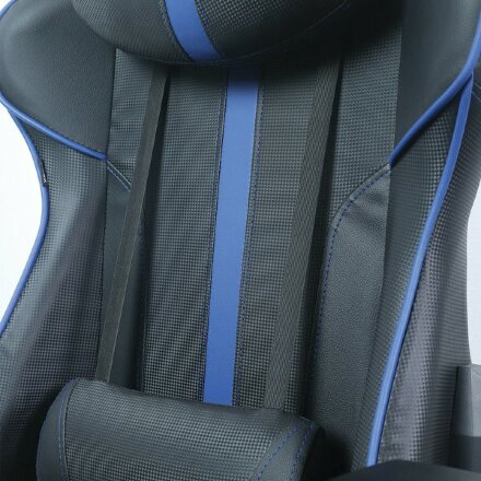 Кресло компьютерное BRABIX &quot;GT Carbon GM-120&quot;, две подушки, экокожа, черное/синее, 531930 Синий