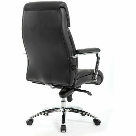 Кресло офисное BRABIX PREMIUM &quot;Phaeton EX-502&quot;, натуральная кожа, хром, черное, 530882 Хром
