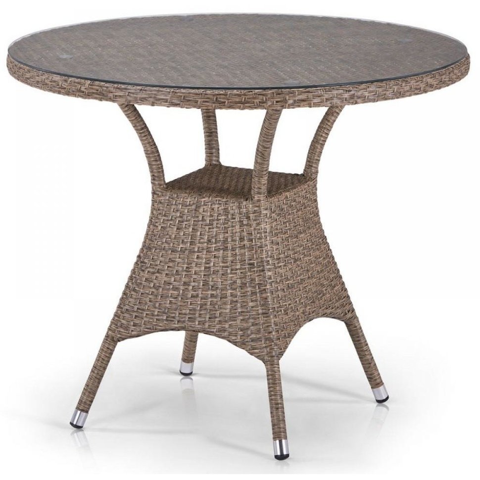 Плетеный стол T197AT-W56-D90 Light Brown 
