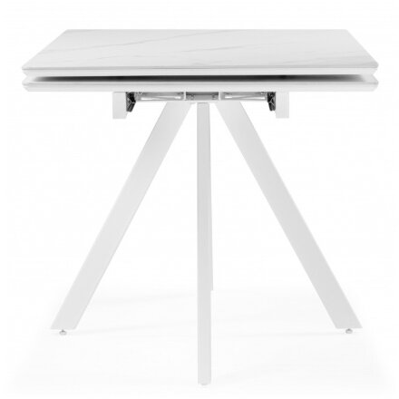 Керамический стол Вилли 140 (200) х 80 белый мрамор alpin white / snow white / белый 