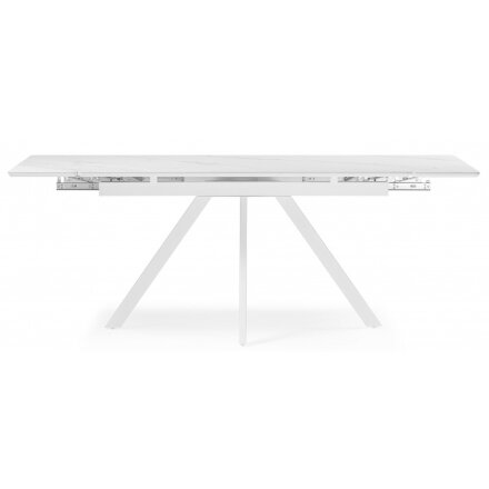Керамический стол Вилли 140 (200) х 80 белый мрамор alpin white / snow white / белый 
