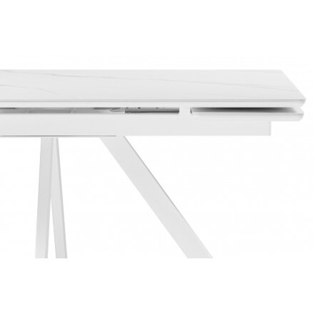 Керамический стол Вилли 140 (200) х 80 белый мрамор alpin white / snow white / белый 
