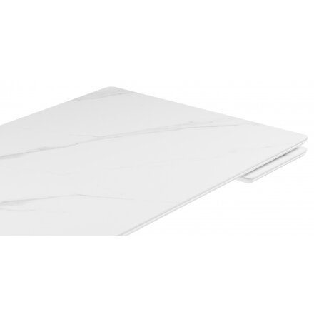 Керамический стол Вилли 140 (200) х 80 белый мрамор alpin white / snow white / белый 