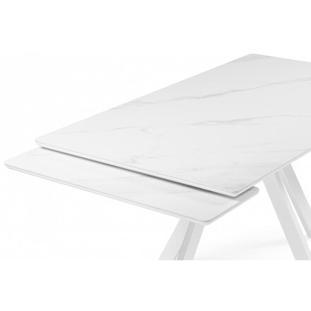 Керамический стол Вилли 140 (200) х 80 белый мрамор alpin white / snow white / белый 