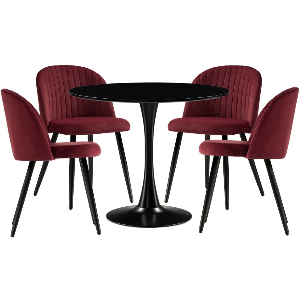 Обеденная группа Аринай wine red / black 
