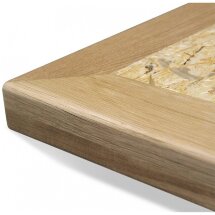 Журнальный стол SHT-TU29/H36/70/70 ДУБ/OSB прозрачный лак / чёрный муар