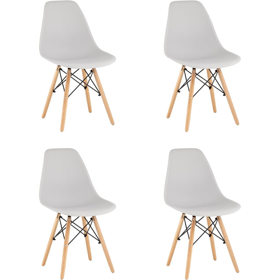 Стул Eames Style DSW светло-серый x4 (разборный каркас) 