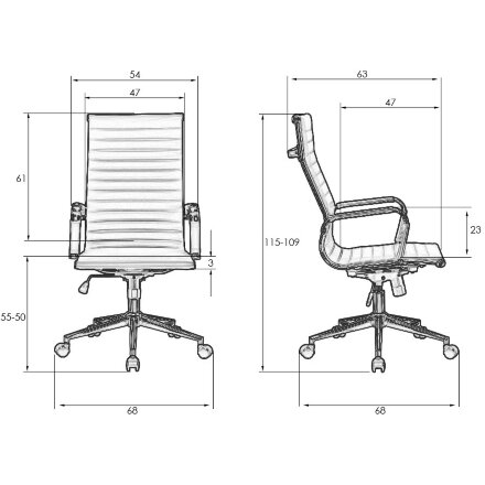 Офисное кресло для руководителей DOBRIN CLARK SIMPLE, чёрный 