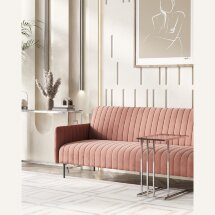 Журнальный столик 50*32 БОСТОН прозрачное стекло сталь серебро